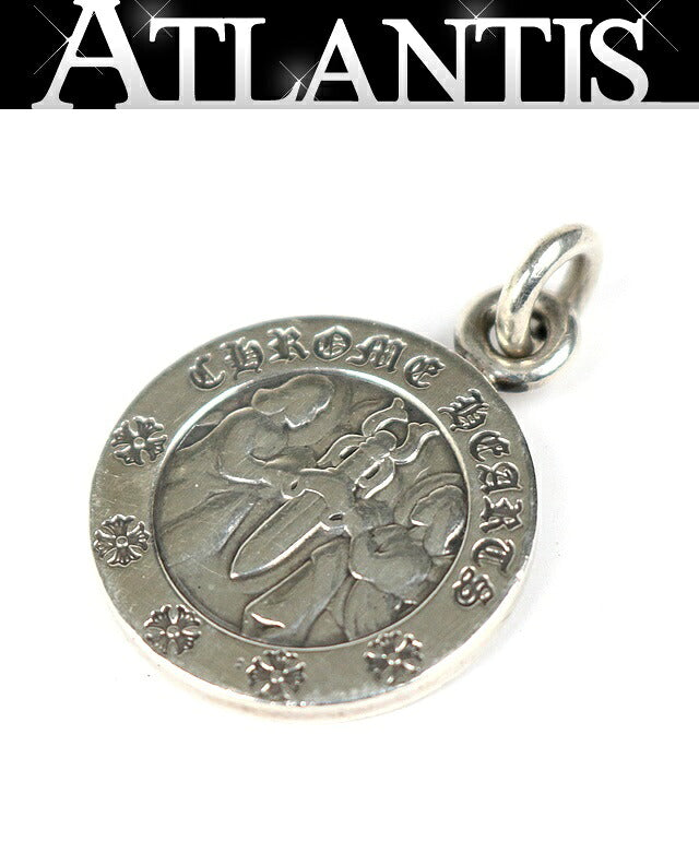CHROME HEARTS Silver Angel Medal V1 Pendant Charm