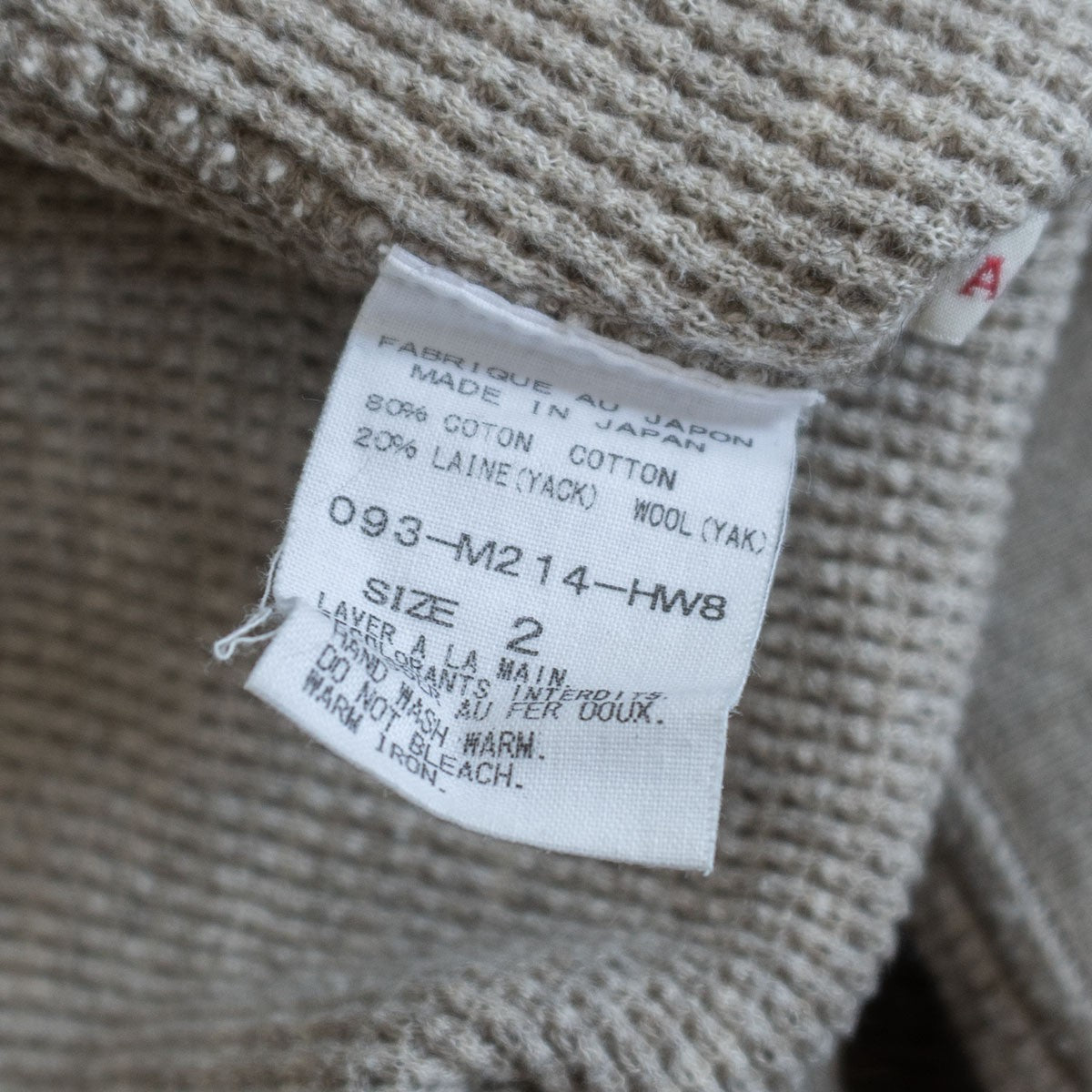 ARTS&SCIENCE Cotton Yak Thermal Top Greige Size M
