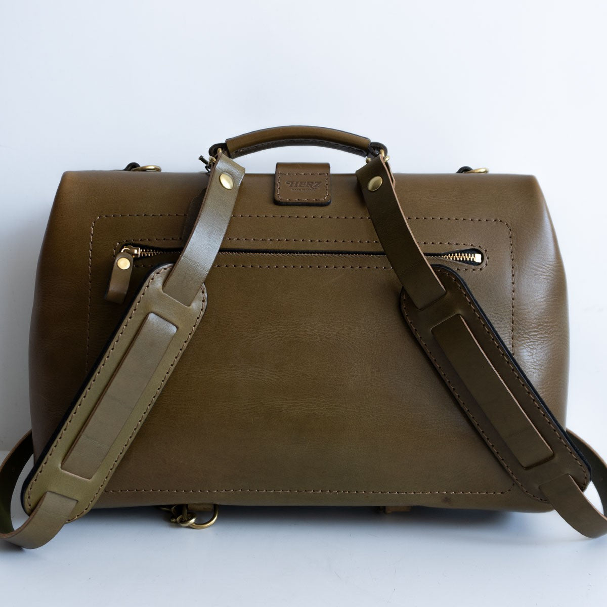 HERZ 3-Way Dalles Leather Bag Green Size ONE SIZE