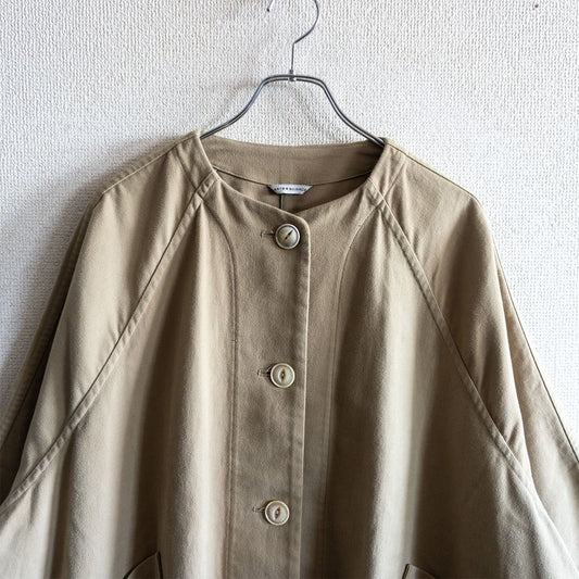 ARTS&SCIENCE No-Collar Balloon Coat Cotton Beige Size S