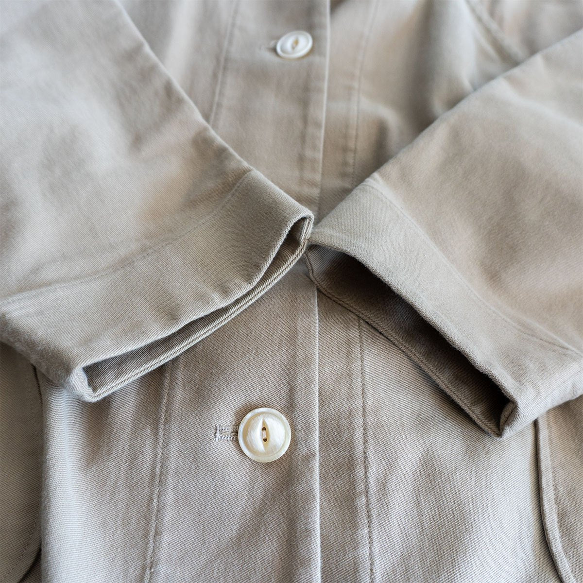 ARTS&SCIENCE No-Collar Balloon Coat Cotton Beige Size S