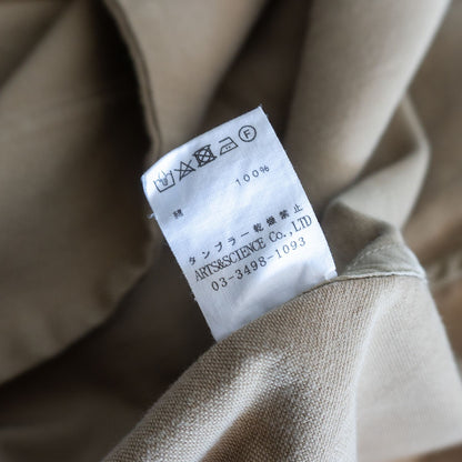 ARTS&SCIENCE No-Collar Balloon Coat Cotton Beige Size S
