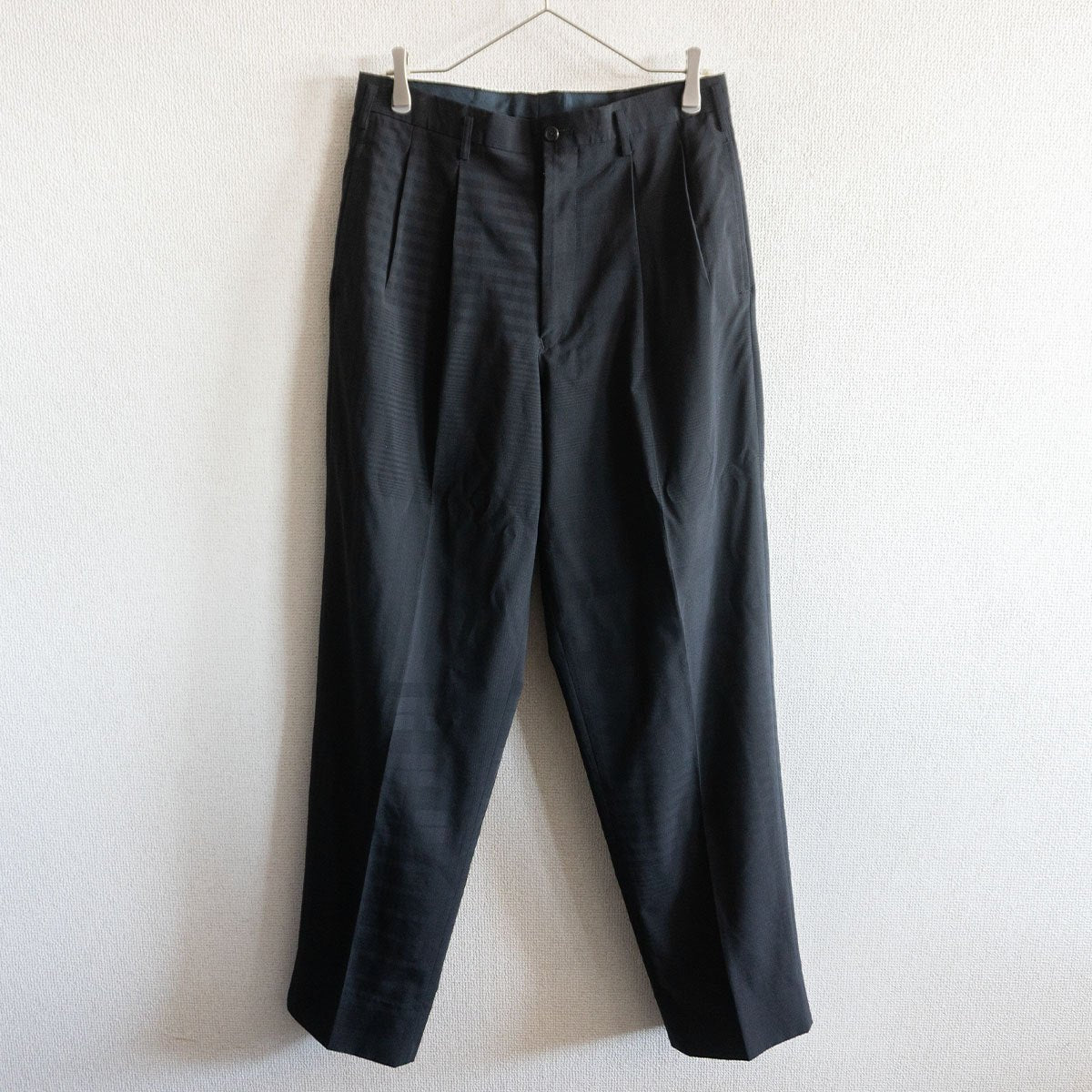 Y's for men 90s Wool 2-Tuck Jacquard Check Slacks Size 32