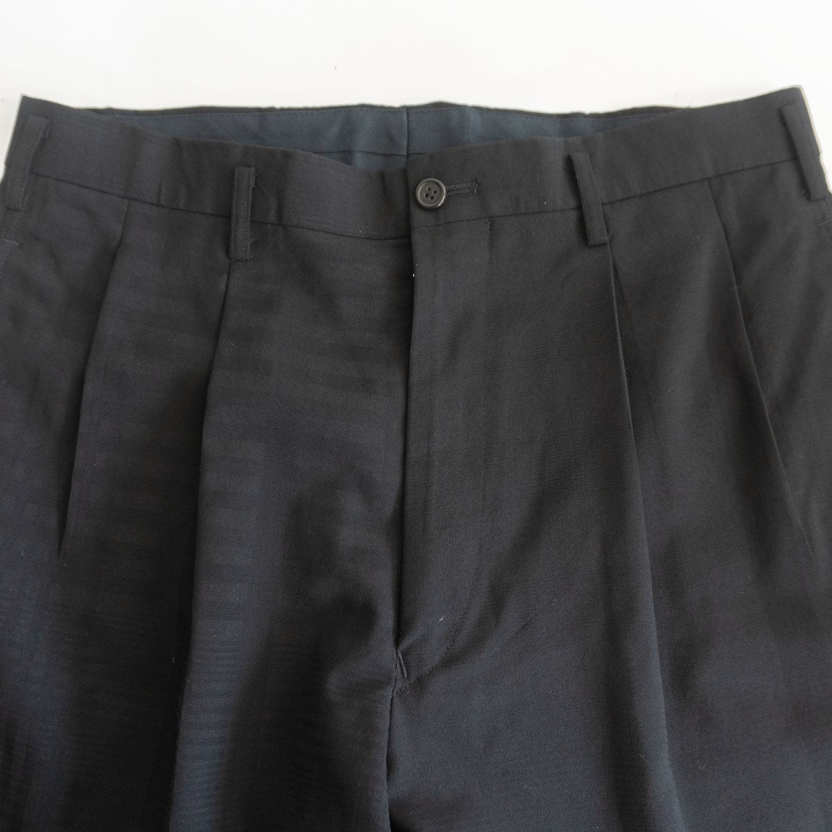 Y's for men 90s Wool 2-Tuck Jacquard Check Slacks Size 32