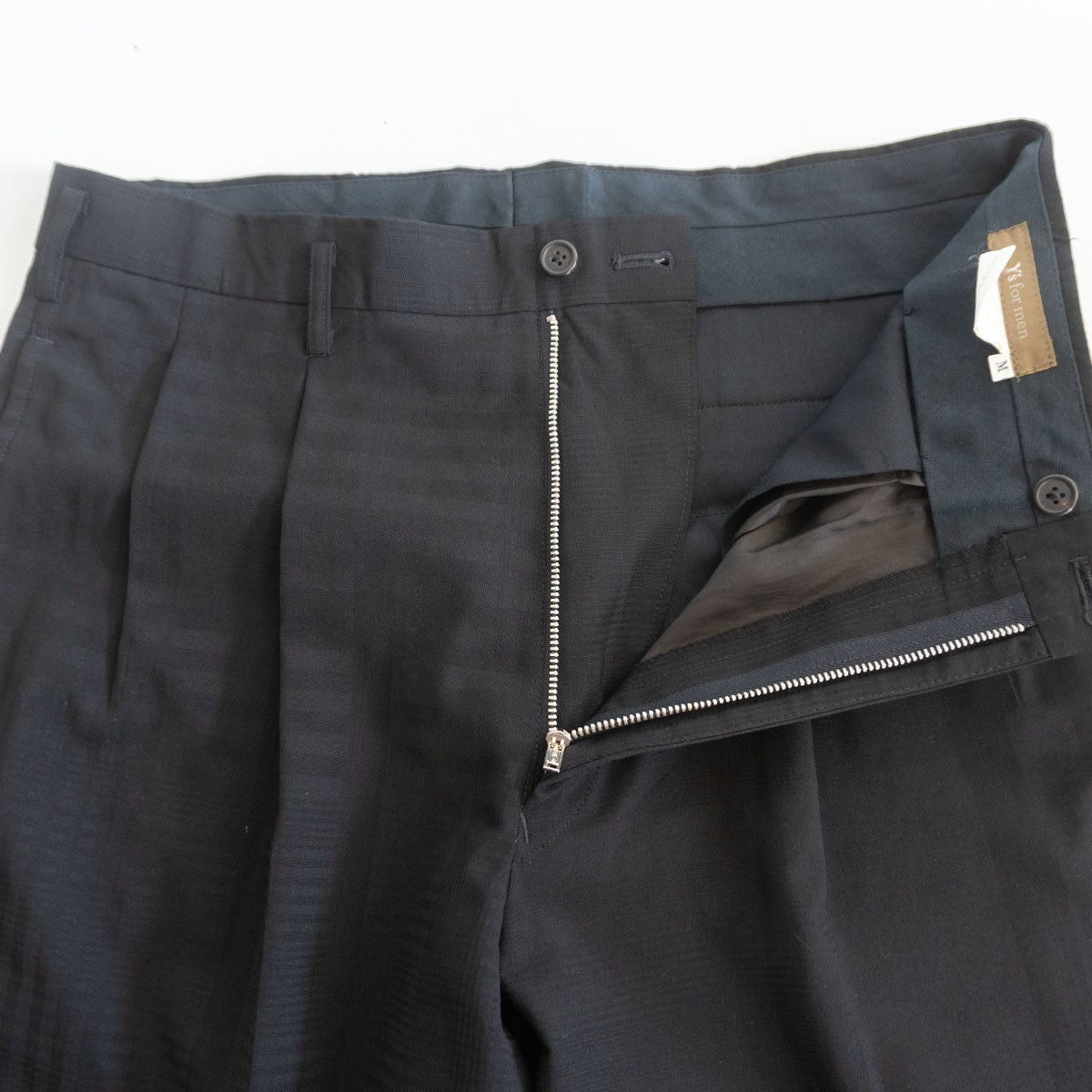 Y's for men 90s Wool 2-Tuck Jacquard Check Slacks Size 32