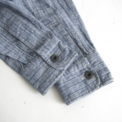 NIGEL CABOURN Cotton Linen Stripe Work Shirt Size M