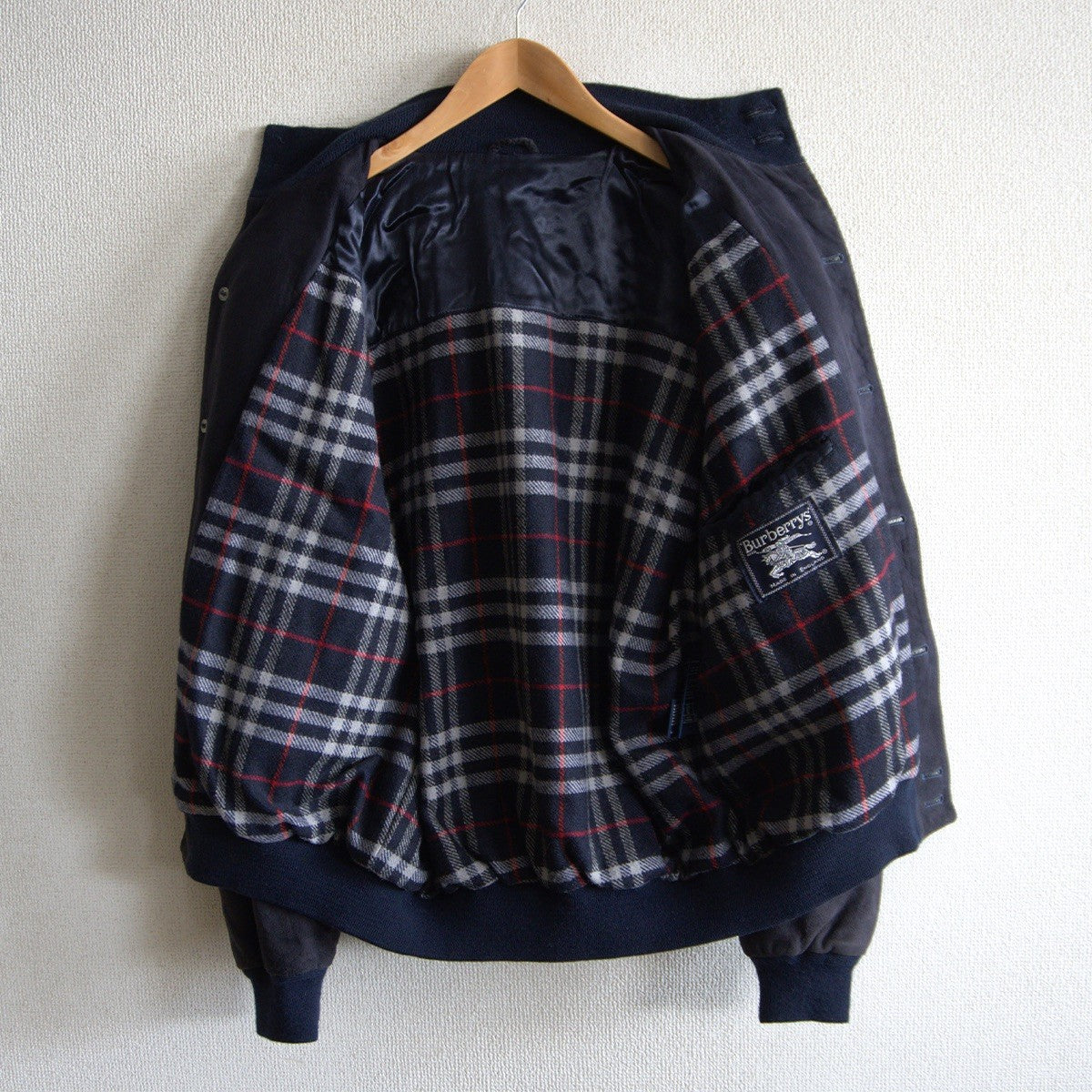 BURBERRYS 80s Suede Bal Collar Jacket Nova Check Size XL