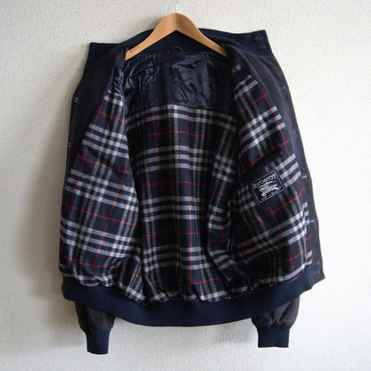 BURBERRYS 80s Suede Bal Collar Jacket Nova Check Size XL