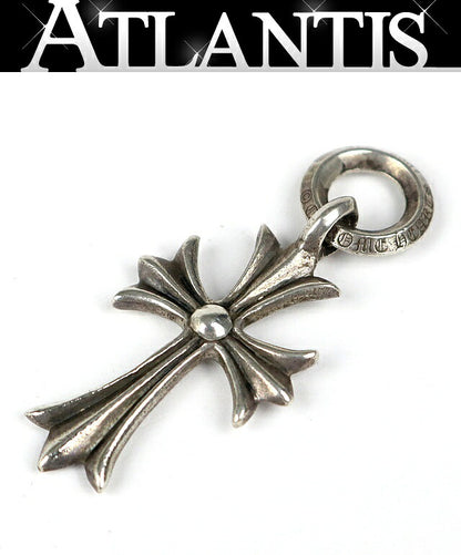 CHROME HEARTS Tiny CH Cross Pendant Charm Silver 925