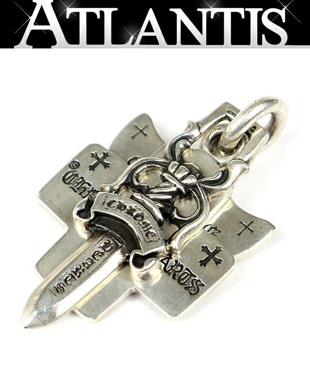 CHROME HEARTS Three Trinkets Pendant Charm Silver