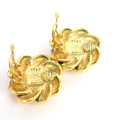 CHANEL Vintage Faux Pearl Gold GP Earrings