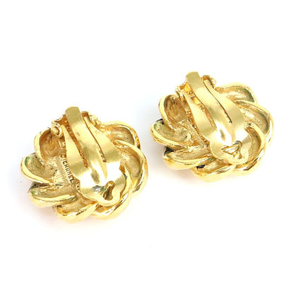 CHANEL Vintage Faux Pearl Gold GP Earrings