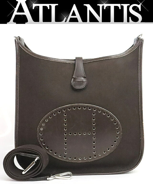 HERMES Evelyne II PM Box Calf Bag Brown