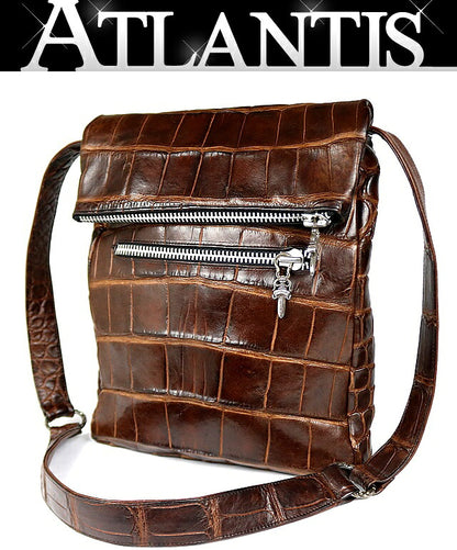 CHROME HEARTS Alligator Dagger ZIP Shoulder Bag Brown