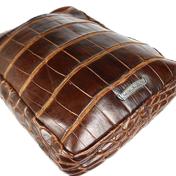 CHROME HEARTS Alligator Dagger ZIP Shoulder Bag Brown