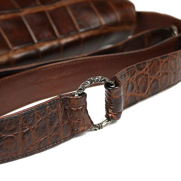 CHROME HEARTS Alligator Dagger ZIP Shoulder Bag Brown