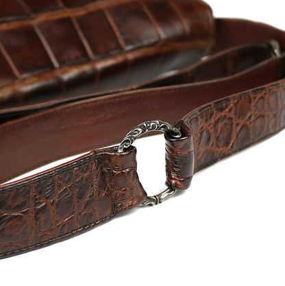 CHROME HEARTS Alligator Dagger ZIP Shoulder Bag Brown