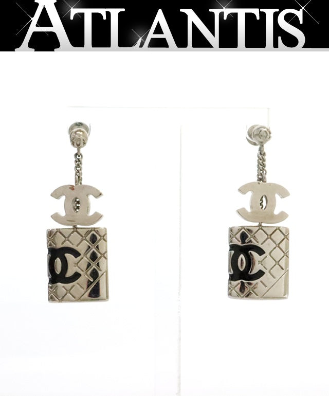 CHANEL Coco Mark Cambon Earrings Silver