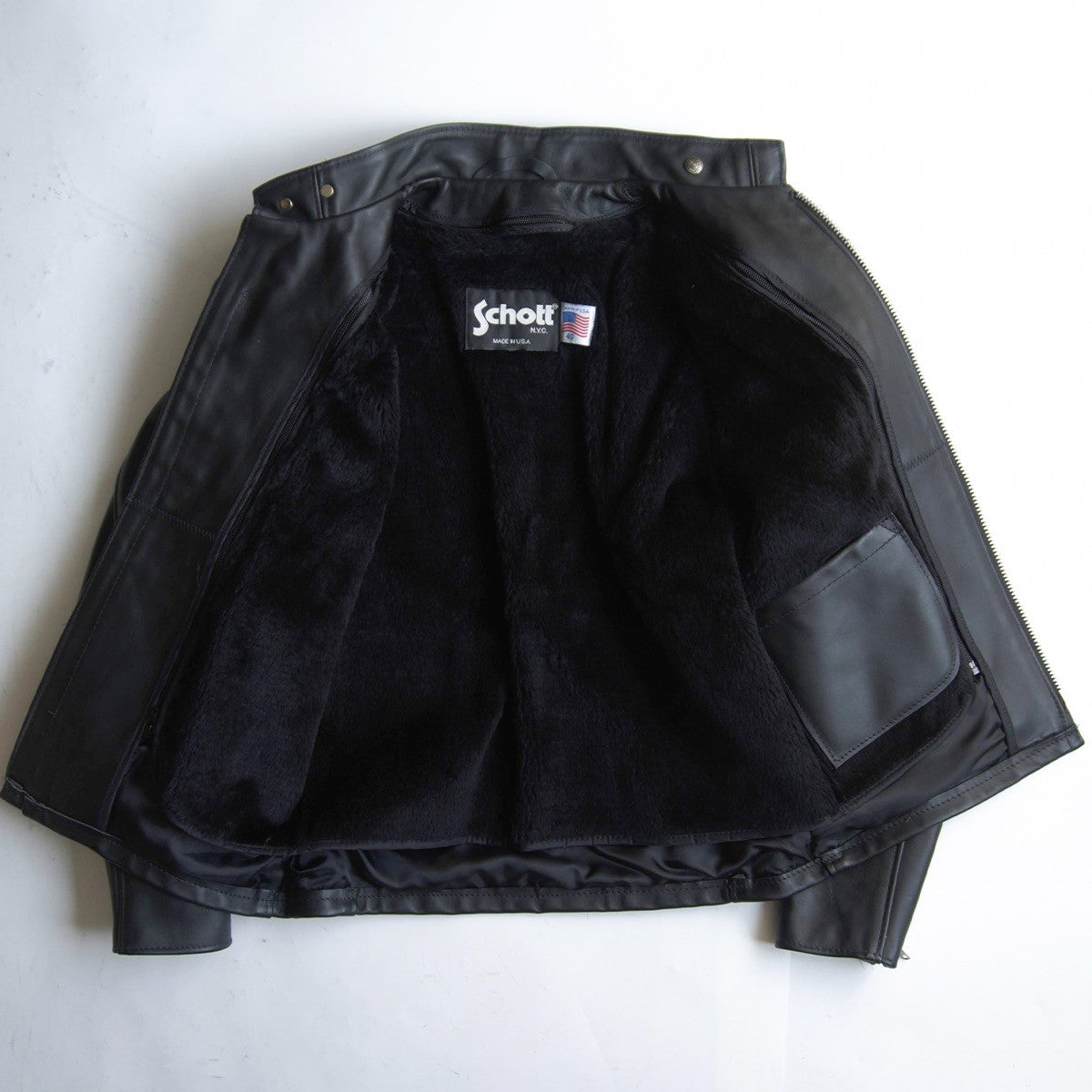 SCHOTT 641 Single Rider Leather Jacket Removable Size XXS
