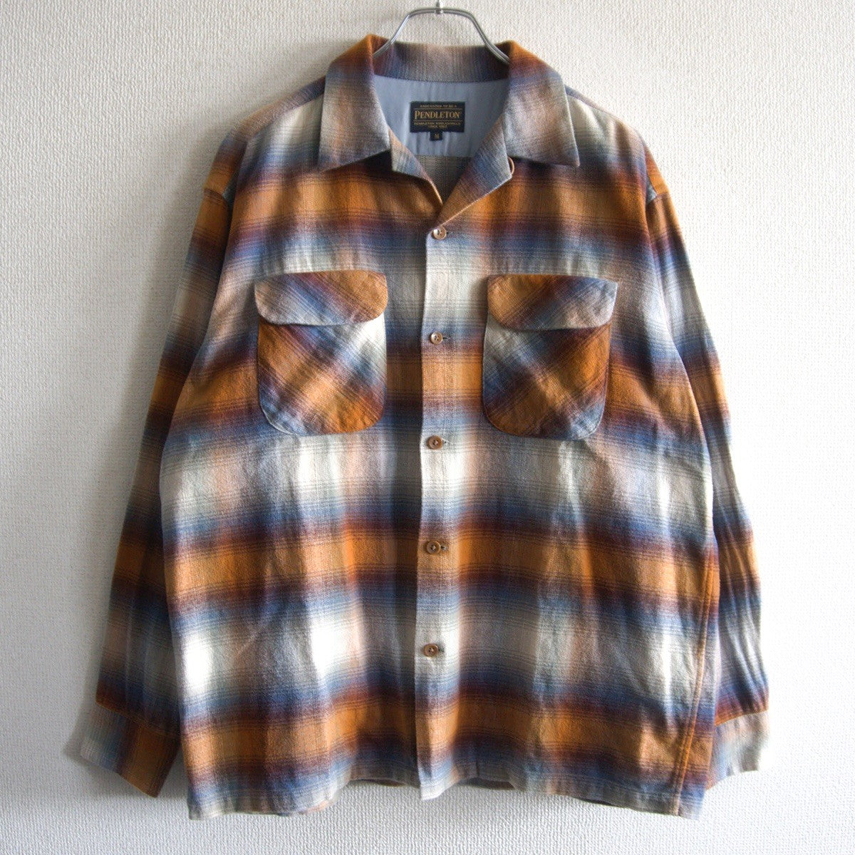 PENDLETON Open Collar Cotton Ombre Boxy Shirt Size M