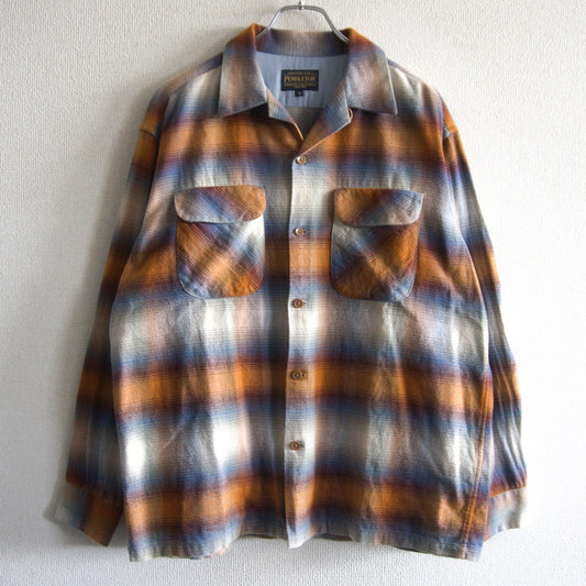 PENDLETON Open Collar Cotton Ombre Boxy Shirt Size M