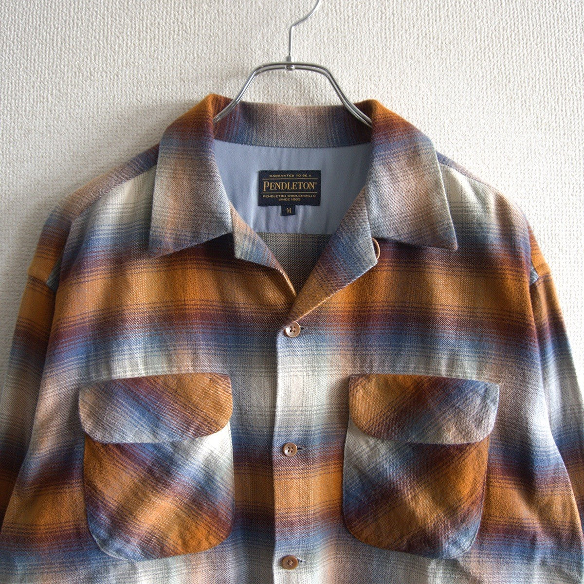 PENDLETON Open Collar Cotton Ombre Boxy Shirt Size M