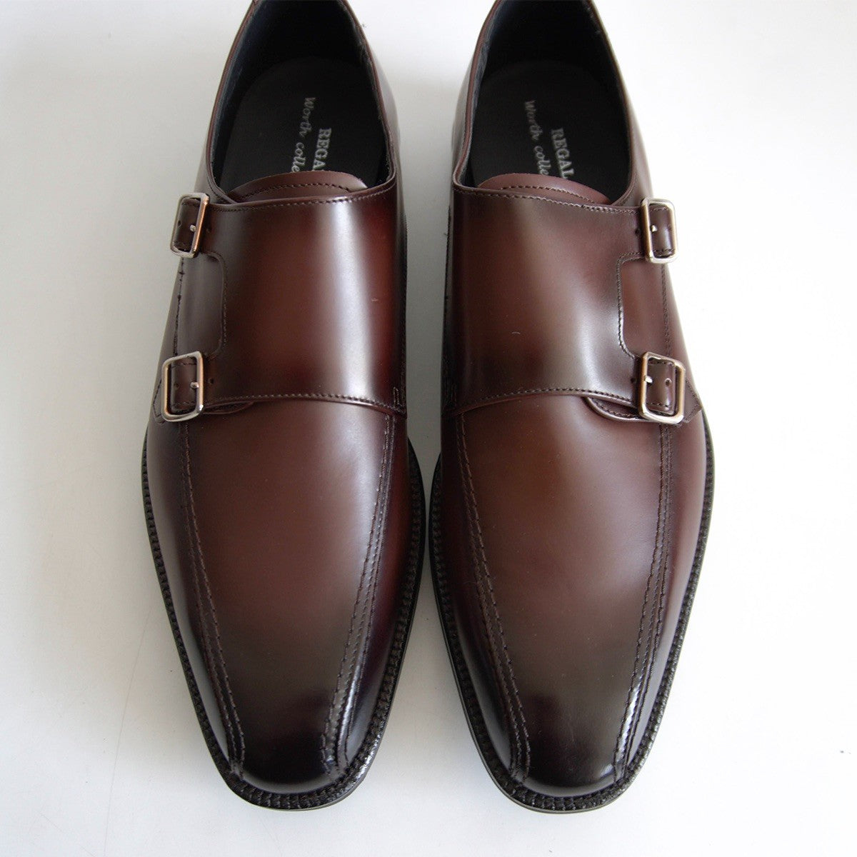 REGAL worth collection Monk Strap Leather Shoes Size 8