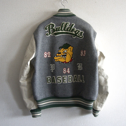 WHITESVILLE Full-Deco Leather Sleeve Varsity Jacket Size 42