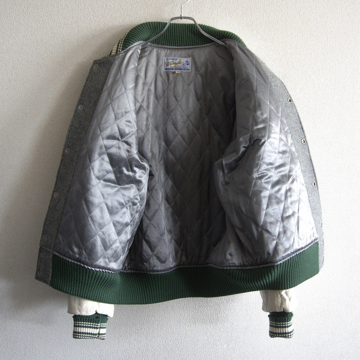 WHITESVILLE Full-Deco Leather Sleeve Varsity Jacket Size 42