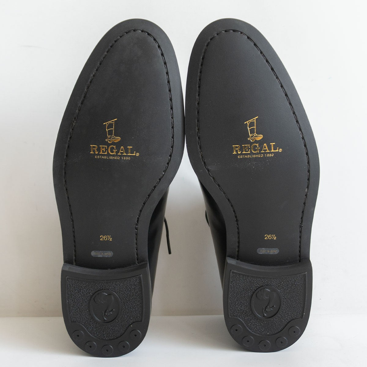 REGAL Plain Toe Leather Shoes Black Size 8.5