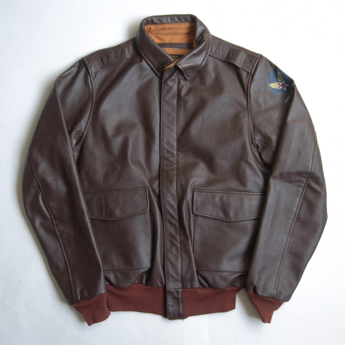 HOUSTON A-2 Horsehide Leather Flight Jacket Brown Size 42R