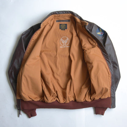 HOUSTON A-2 Horsehide Leather Flight Jacket Brown Size 42R