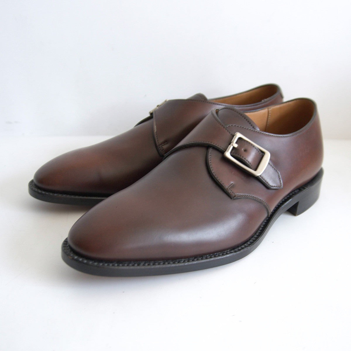 REGAL Cordovan Monk Strap Leather Shoes Size 8