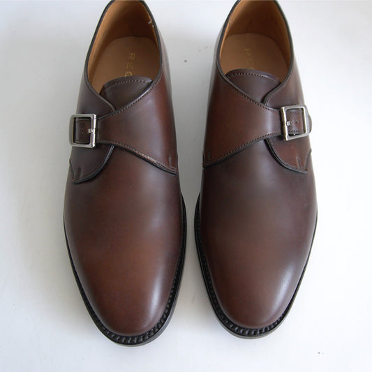 REGAL Cordovan Monk Strap Leather Shoes Size 8