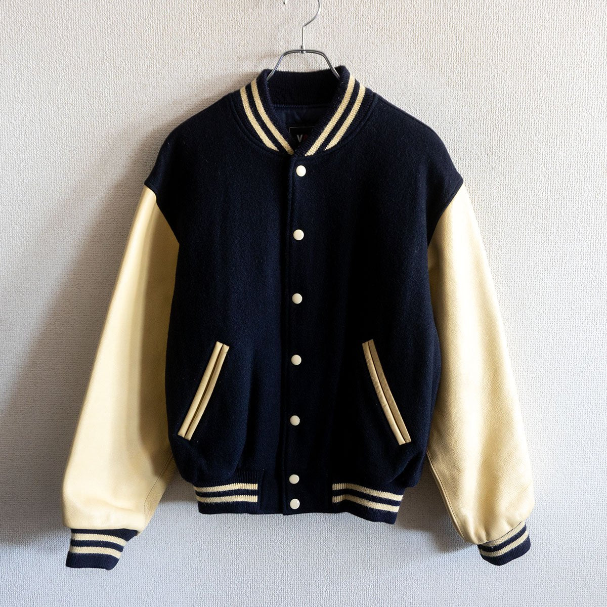 VAN JAC Wool Leather Varsity Jacket Patch Size M