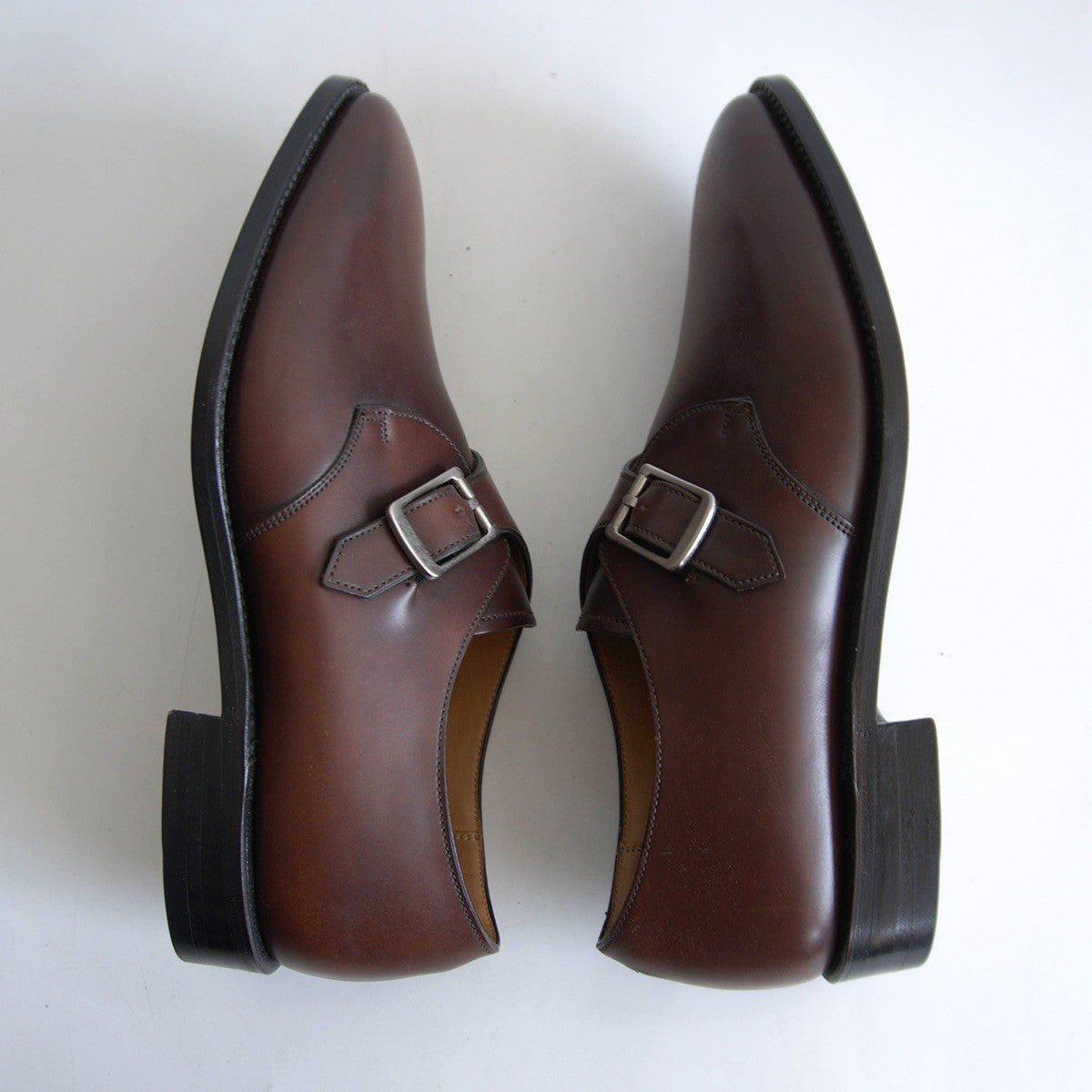 REGAL Cordovan Monk Strap Leather Shoes Size 8