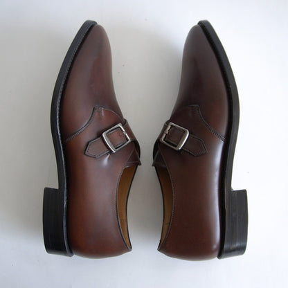 REGAL Cordovan Monk Strap Leather Shoes Size 8