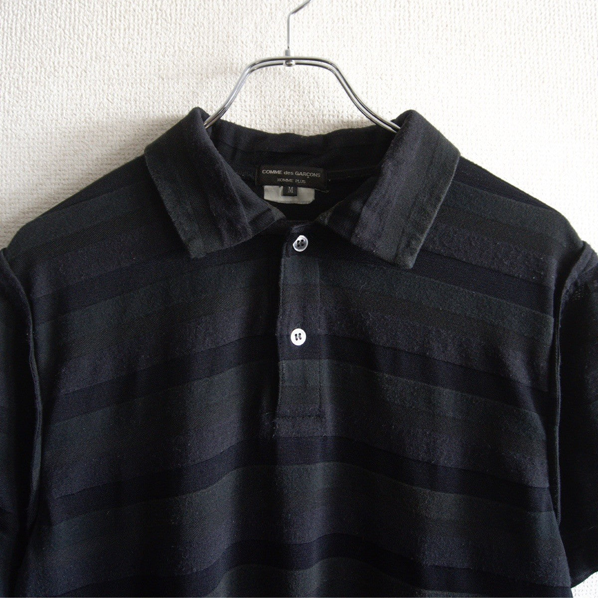 COMME des GARCONS HOMME 00s Sheer Stripe Polo Size M