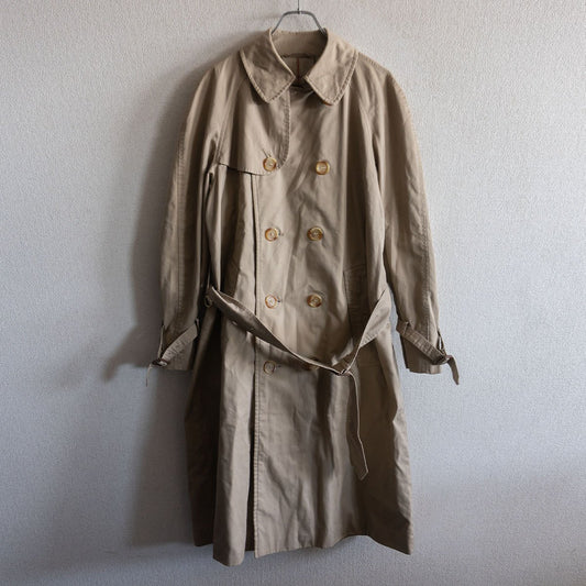 GRENFELL 80s Cotton Twill Trench Coat Beige Size 36