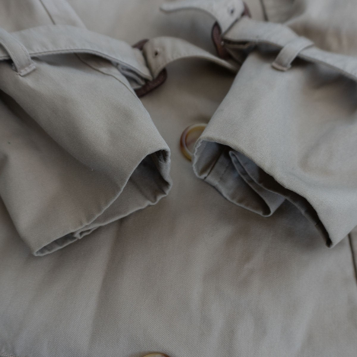 GRENFELL 80s Cotton Twill Trench Coat Beige Size 36