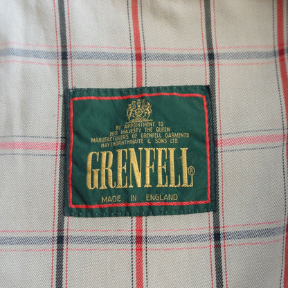 GRENFELL 80s Cotton Twill Trench Coat Beige Size 36