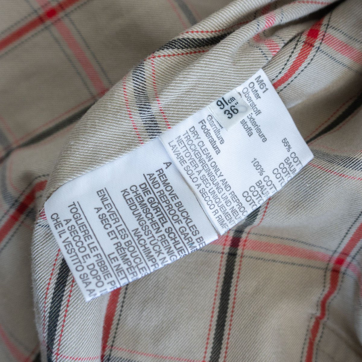 GRENFELL 80s Cotton Twill Trench Coat Beige Size 36