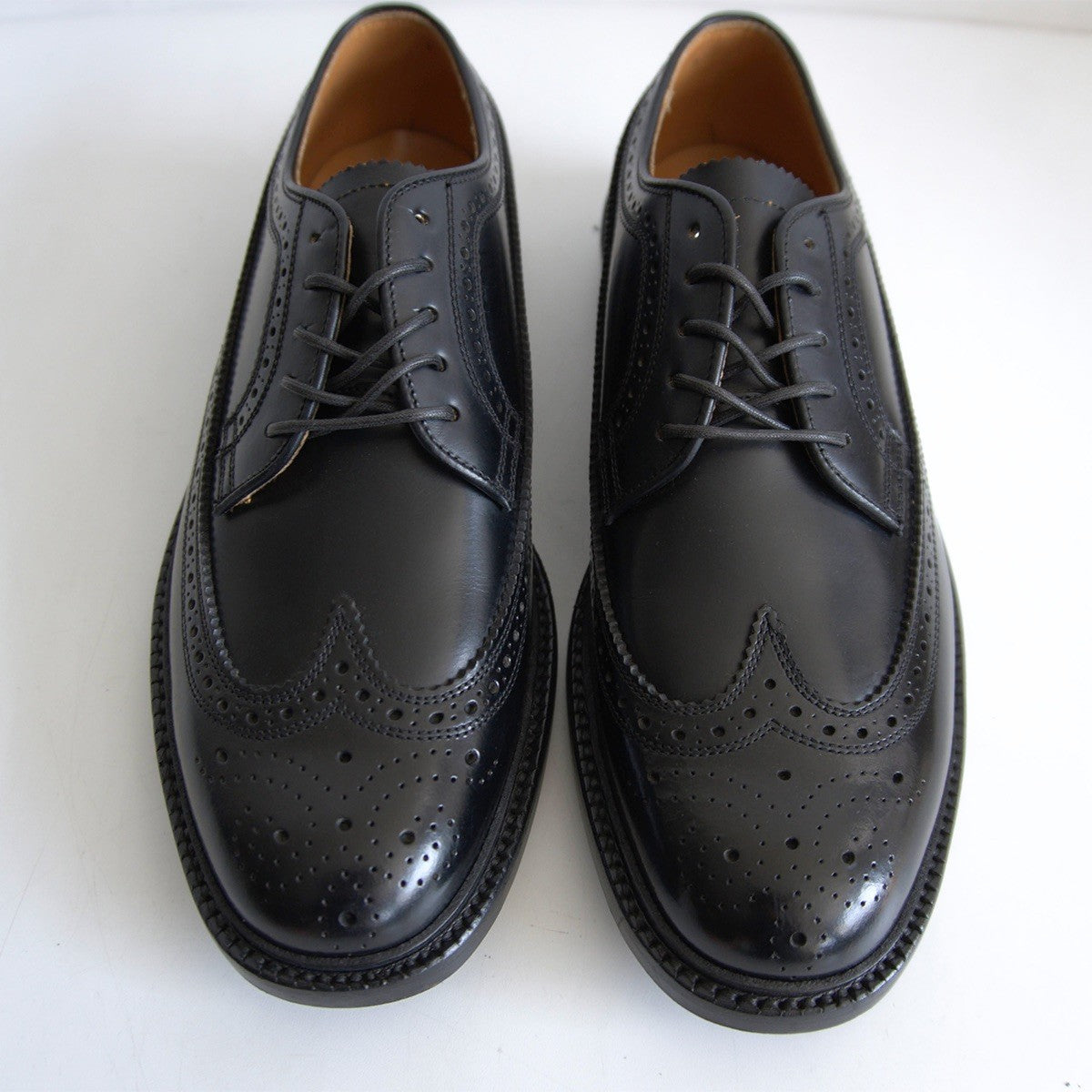REGAL Wingtip Leather Shoes Black Made in Japan Size 25.5EE