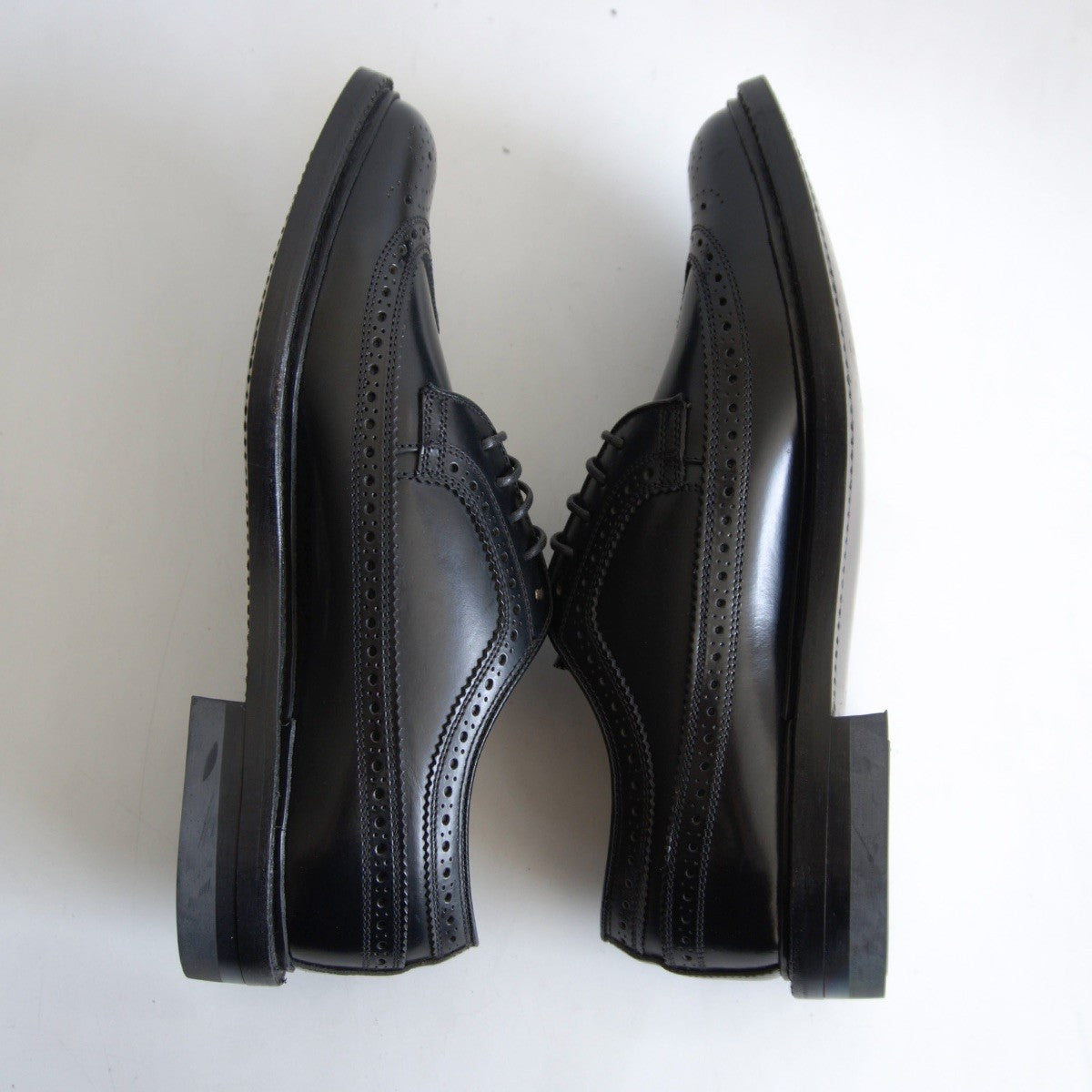 REGAL Wingtip Leather Shoes Black Made in Japan Size 25.5EE
