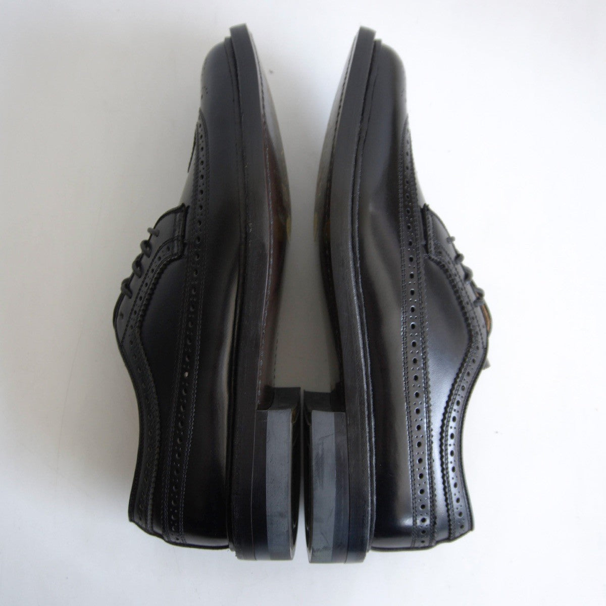 REGAL Wingtip Leather Shoes Black Made in Japan Size 25.5EE