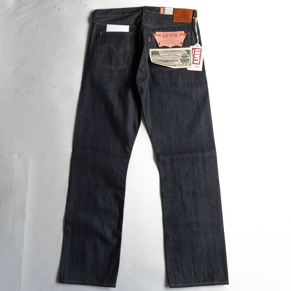 LEVI'S VINTAGE CLOTHING 44501 S501XX Big E Denim Size 36×34