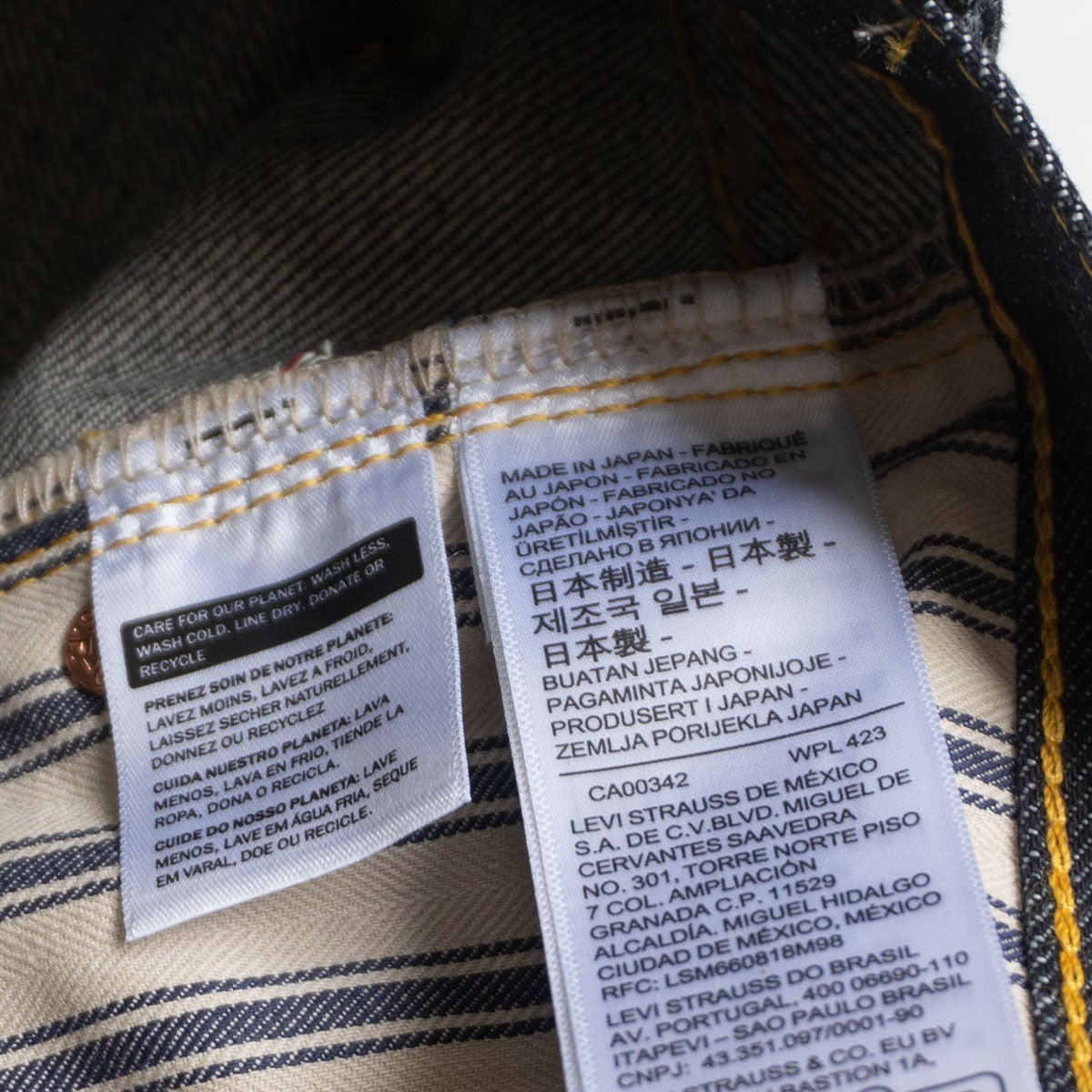 LEVI'S VINTAGE CLOTHING 44501 S501XX Big E Denim Size 36×34