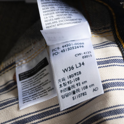 LEVI'S VINTAGE CLOTHING 44501 S501XX Big E Denim Size 36×34