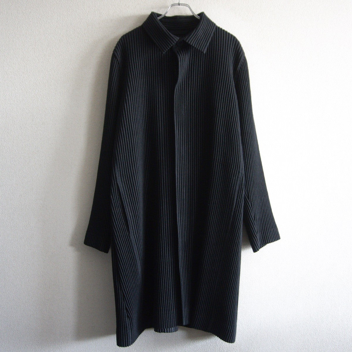 HOMME PLISSE ISSEY MIYAKE Pleated Coat Black Size L