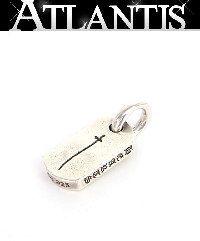 CHROME HEARTS RS Cross Tiny Dog Tag Pendant SV925 Silver